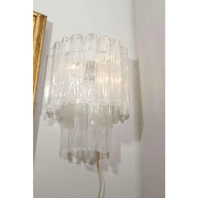 Glass Pair of Murano Waterfall Sconces For Sale - Image 7 of 9