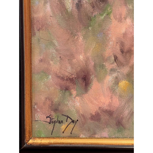 Spring Finally by Stephen Day | Oil on Panel Landscape with birch trees and green foliage For Sale - Image 4 of 5