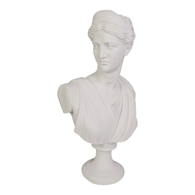 Handmade Artemis Cast Marble Bust For Sale