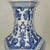 1980s Vintage 19" Chinoiserie Hexagonal Blue & White Porcelain Vase With Hand-Carved Stand - Set of 2 For Sale - Image 5 of 10
