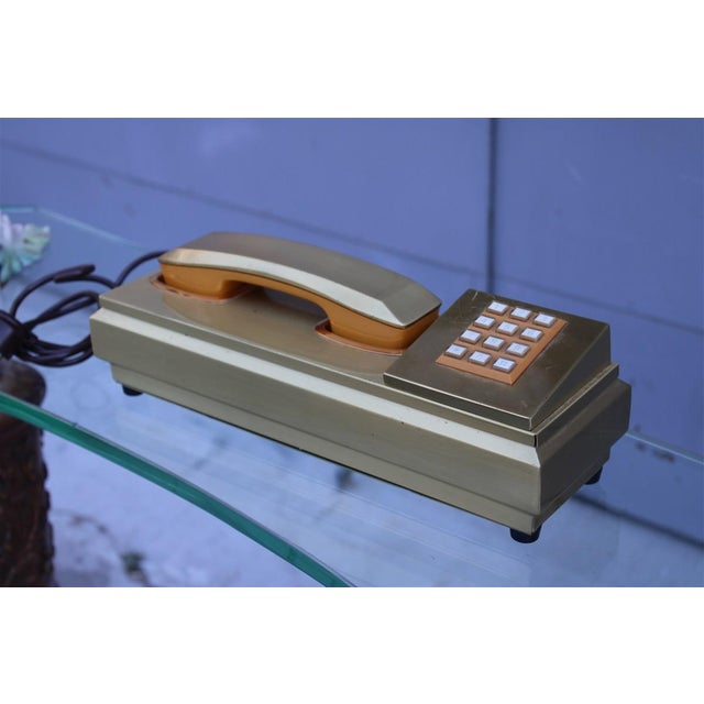 Vintage Rectangular Brass Telephone, 1970s For Sale - Image 9 of 10