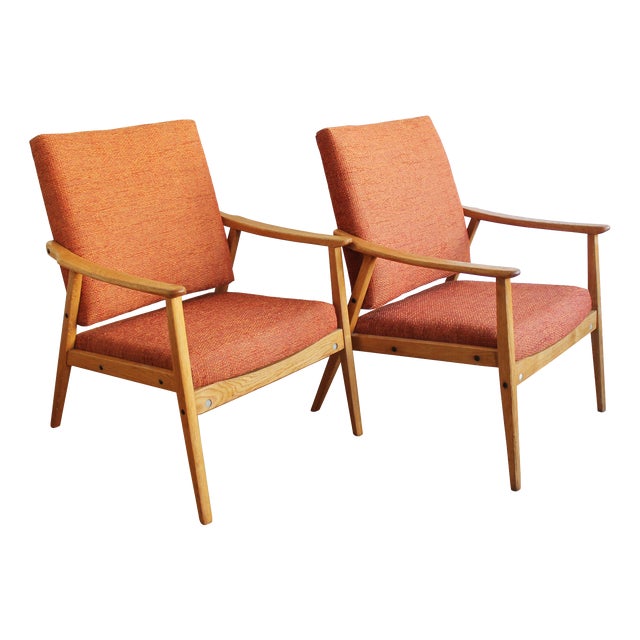 Mid-Century Armchairs, Former Czechoslovakia, 1960s, Set of 2 For Sale