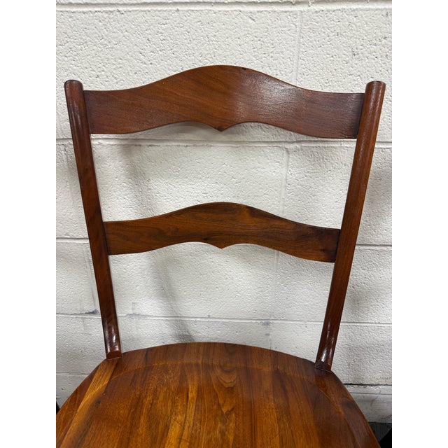 Vintage Colonial Revival Early American Style Walnut Dining Chairs - Set of 6 For Sale - Image 11 of 15