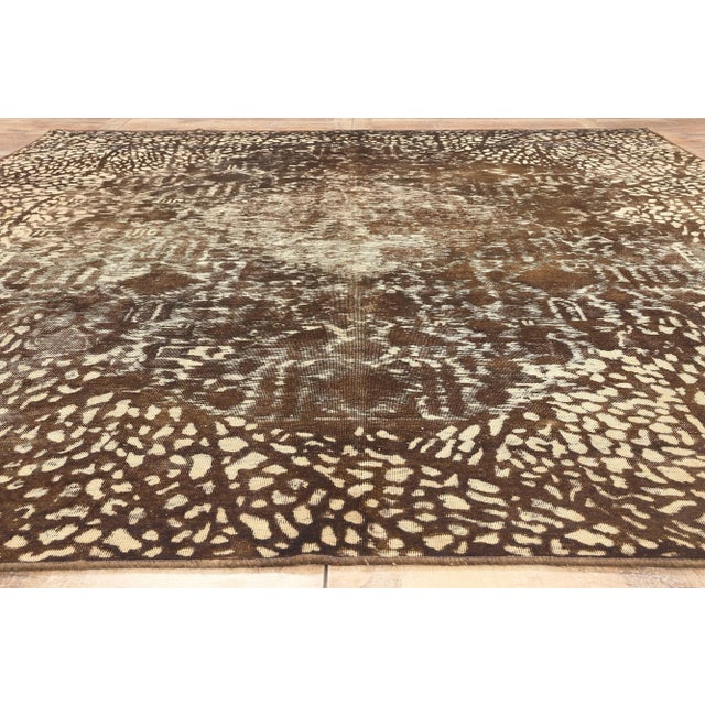 Brown Mid 20th Century Whimsy Cocoa Biophilic Vintage Turkish Rug - 09’11 X 12’06 For Sale - Image 8 of 9