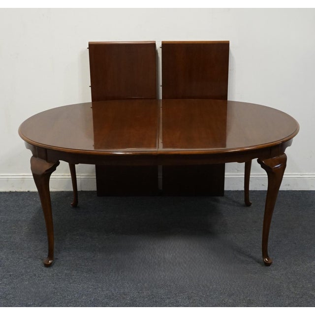 Drexel Heritage Carleton Cherry Collection Traditional Queen Anne Style 100" Dining Table 123-334 For Sale - Image 9 of 12