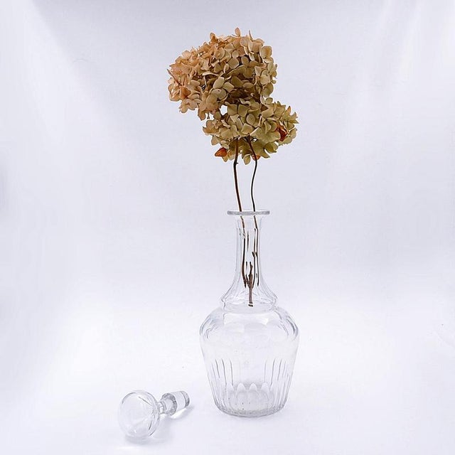 Glass Vintage Glass Carafe Vase For Sale - Image 7 of 7