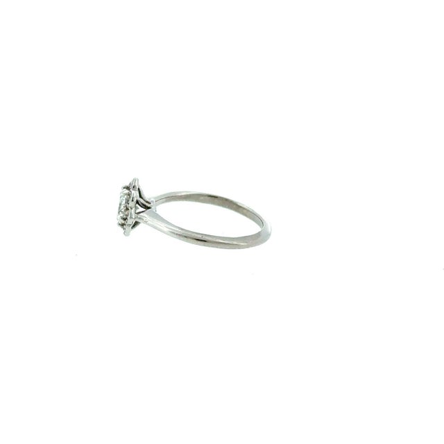 Vintage Style Floral Diamond Engagement Ring 14k White Gold 0.71ctw Aig Certified, Size 6 For Sale - Image 4 of 5