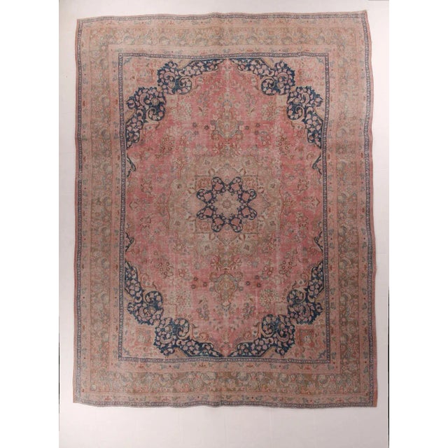 Vintage Pastel Light Pink Floral Design Rug For Sale - Image 13 of 13