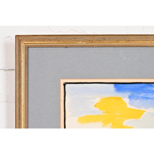 Original Artist Signed Abstract Housescape Framed Watercolor Painting For Sale In South Bend - Image 6 of 10