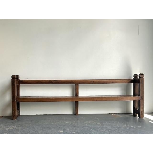 This extraordinary 18th-century bench is a monumental example of Spanish Colonial craftsmanship, designed to bring...