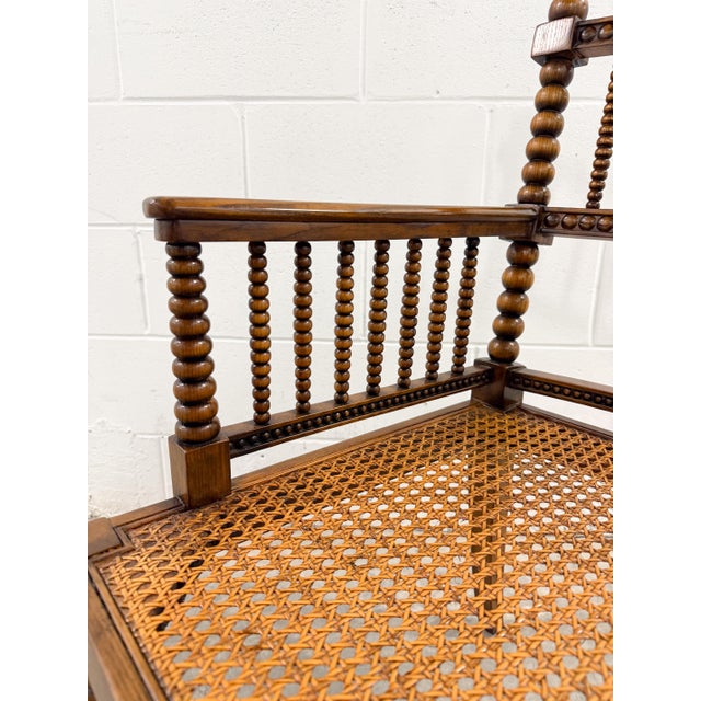 William Morris Style Bobbin Turned Cane Chairs Mid Century For Sale - Image 10 of 18