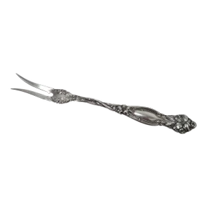 Antique International Silver "Frontenac" Pattern Art Nouveau Sterling Silver Pickle - Olive Serving Fork