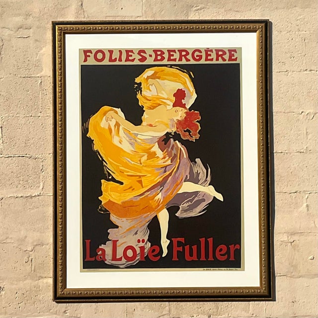 French Vintage Boho Folies Bergere Framed Poster For Sale - Image 3 of 10