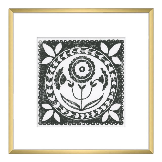 12x12" Framed Black and White Daffodil Flower Art Print Botanical Wall Decor For Sale