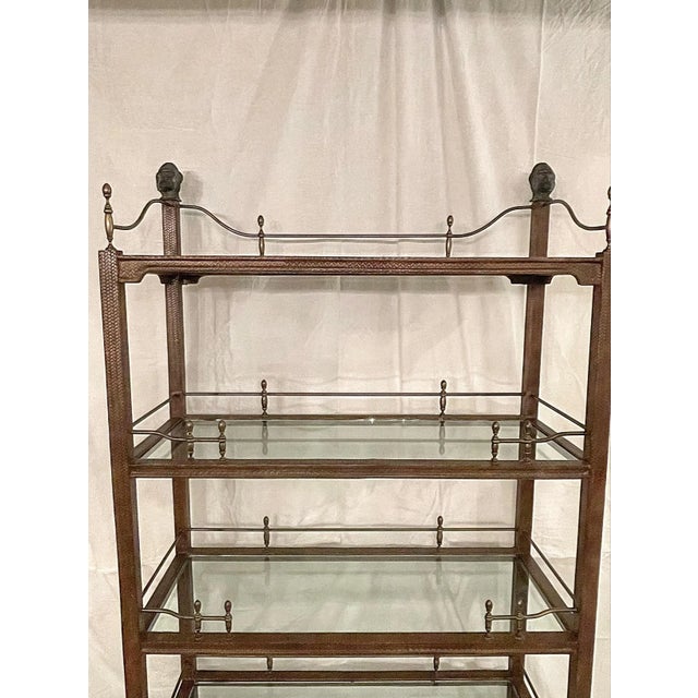 Hollywood Regency Figural Monkey Étagère With Bronze Sculptural Details, Attributed to Maitland-Smith For Sale - Image 11 of 12