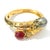Bochic "Orient" South Sea Pear, Ruby & Sapphire Bangle Set In 18K Gold & Silver For Sale - Image 4 of 18