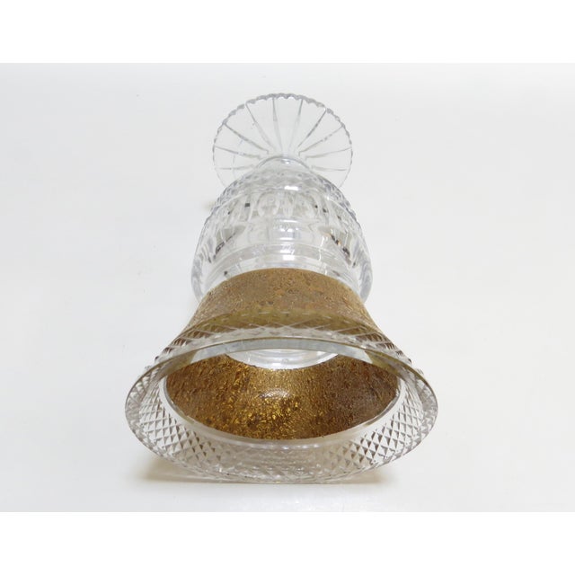 Transparent Vintage Moser Glassworks 24k Gold Incrusted Cut Crystal Vase For Sale - Image 8 of 10