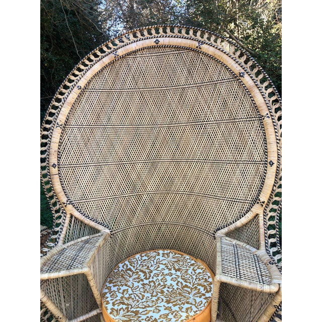 Vintage Rattan Peacock Chairs a Pair For Sale - Image 4 of 13