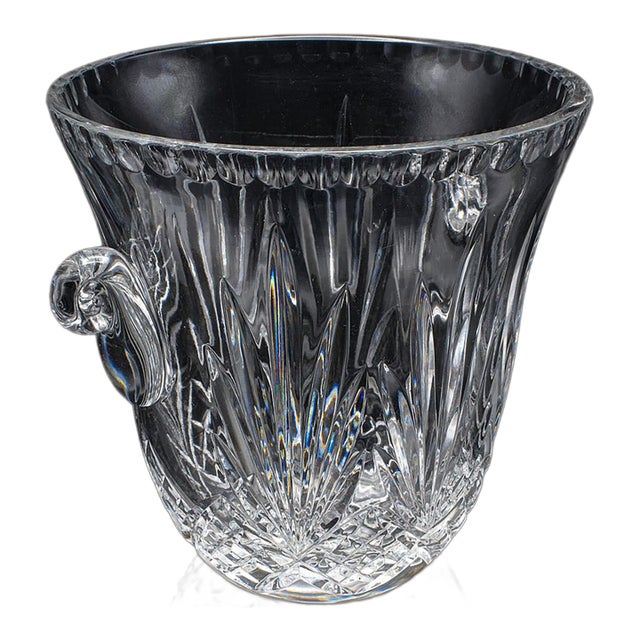 Vintage Wine Bottle Cooler, English, Cut Crystal, Champagne Ice Bucket, c.1960 For Sale