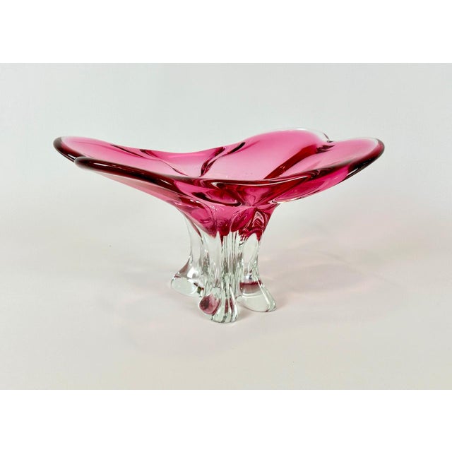 Pink Art Glass Bowl by Josef Hospodka for Chribska Sklarna, 1960s For Sale - Image 8 of 11