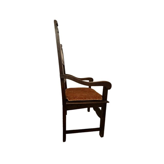 1950s Vintage Italian Throne Chair For Sale - Image 4 of 14