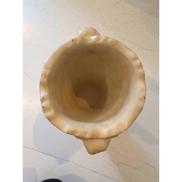 Pair of Carved Composite Elephant Vases on Black Bases For Sale In Miami - Image 6 of 10