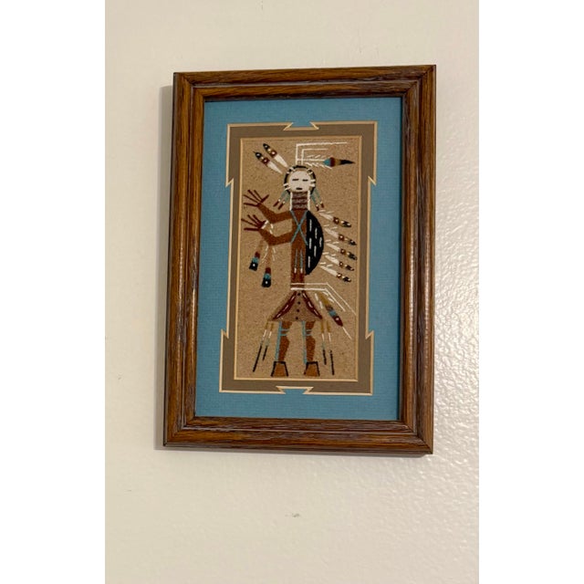 Late 20th Century Signed Navajo Sand Paintings - Set of 2 For Sale - Image 11 of 12