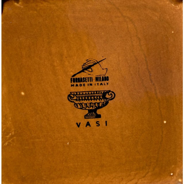 Ceramic Early Piero Fornasetti Milano Italy Porcelain "Vasi" Square Plate Vintage Mid Century Italian Pottery Catchall Tray For Sale - Image 7 of 10