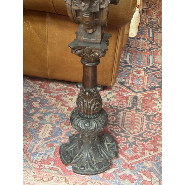 Coffee Antique Continental Wooden Medieval Noblewoman Figurehead- Architectural Salvage For Sale - Image 8 of 16