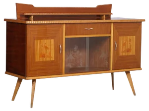 Beech, Rosewood, and Inlaid Maple Sideboard by Melchiorre Bega, 1940s