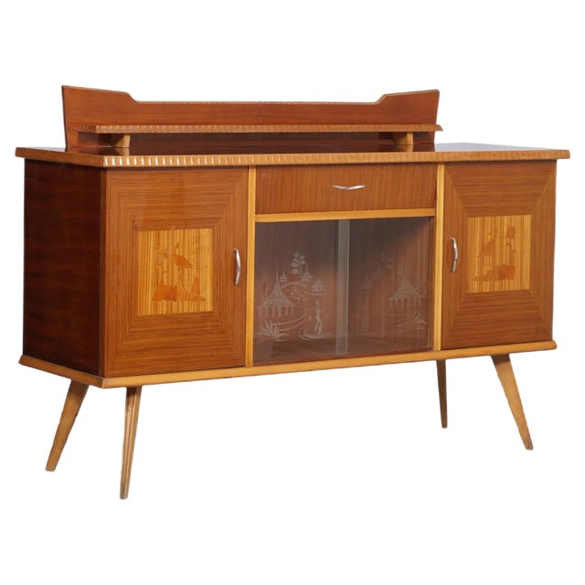 Beech, Rosewood, and Maple Sideboard from Melchiorre Bega, 1940s For Sale