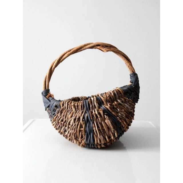 Farmhouse Antique Buttocks Basket For Sale - Image 3 of 12