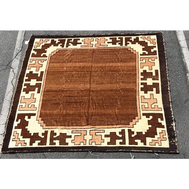 An Awesome Primitive,decorative, Vintage Design Magnolia Rug For Sale - Image 13 of 13