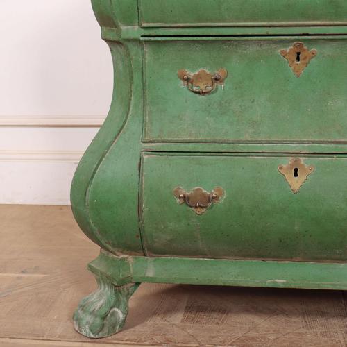 Dutch Painted Bombe Commode For Sale - Image 5 of 10