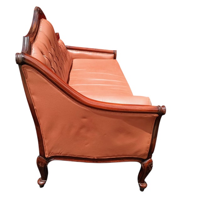1920s Experience Royal Comfort With This Imported Premium Leather Chaise Lounge Sofa by Hayat Furniture For Sale - Image 5 of 12