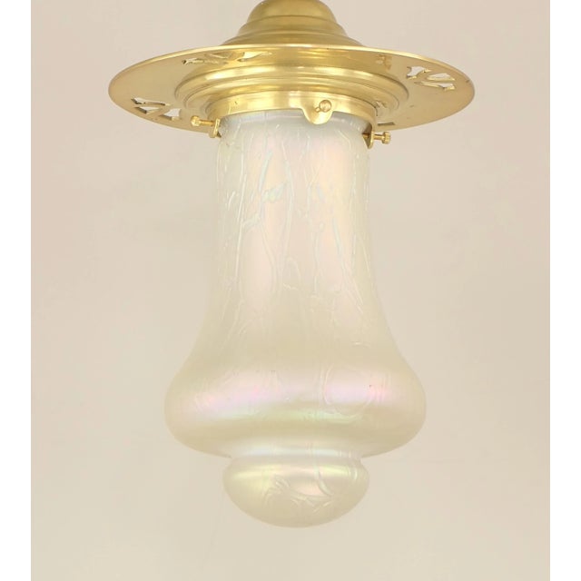 Contemporary Glass Ceiling Lamp from Wiener Werkstätte, 1920s For Sale - Image 3 of 8