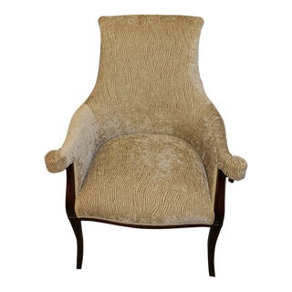 Mid 20th Century Regency Fireside Chair, Newly Upholstered & Restored For Sale