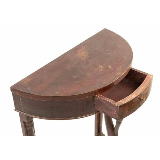 Vintage Semi-Round Empire Style Mahogany Console Table, Italy For Sale - Image 5 of 7