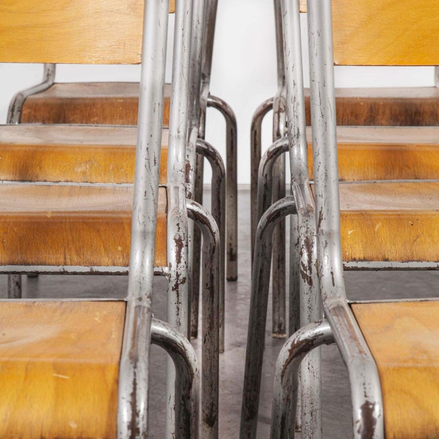 French Silver Stacking Dining Chair from Mullca, 1950s For Sale - Image 3 of 13