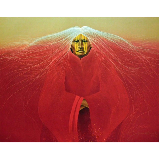 "Teton Fire" by Frank Howell Hand Signed by the Artist Original Offset Lithograph on paper Image Size: 16"x 20" Paper...