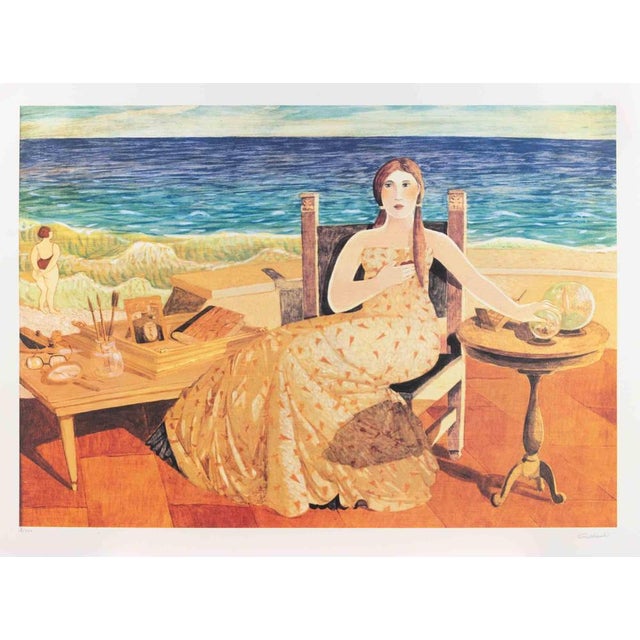 Alberto Gallerati, At the Beach, 1990s, Lithograph For Sale - Image 3 of 3