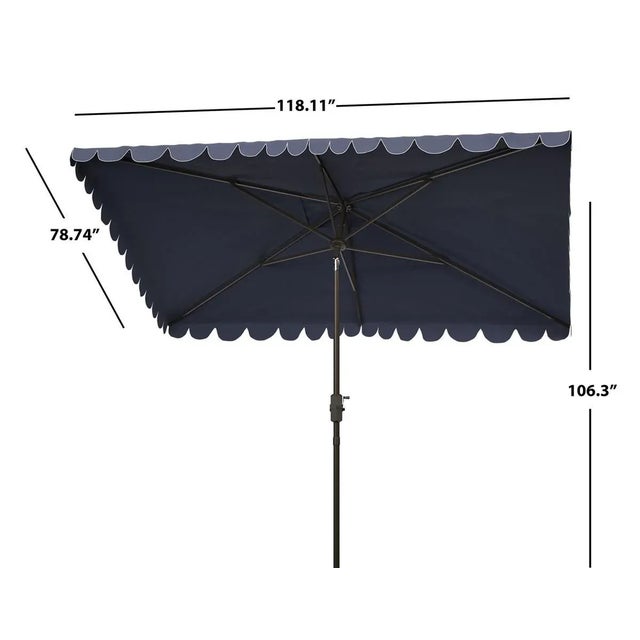 Contemporary Venice 6.5x10 Rectangle Umbrella - Navy/White For Sale - Image 3 of 4