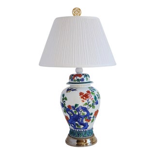 Vintage Ginger Jar Floral Motif Table Lamp For Sale
