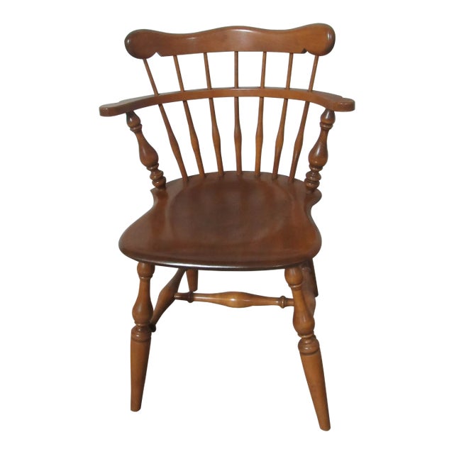 1980s Ethan Allen Maple Winsor Chair Farmhouse For Sale