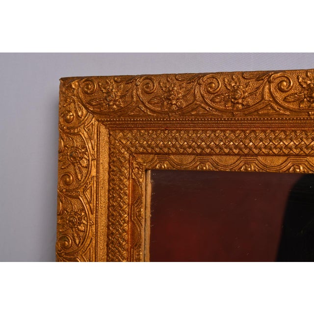 Antique Louis XVI Gilt Wooden Ornate Gesso Wall Mirror For Sale - Image 11 of 12