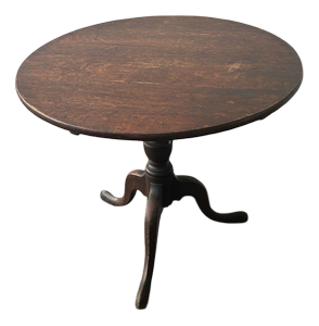 Georgian Style Oak Tilt Top Tripod Occasional Side Table