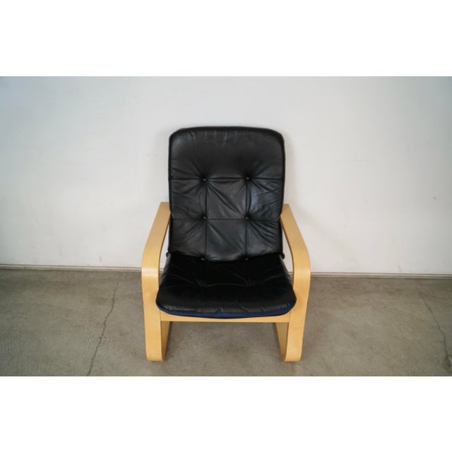1970’s Mid-Century Danish Modern Bentwood Lounge Chair & Ottoman For Sale In Los Angeles - Image 6 of 12