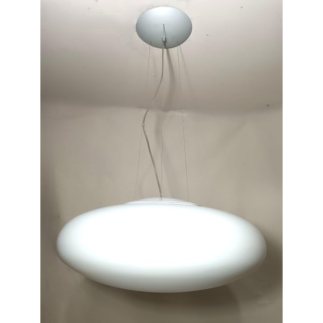 Large Pendant Light in Murano Opaline Glass, 1990s For Sale - Image 6 of 17