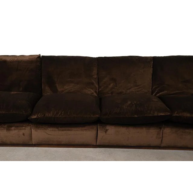 Sofa in Velvet, 1970s, in Very Good conditions. Designed 1970 to 1979