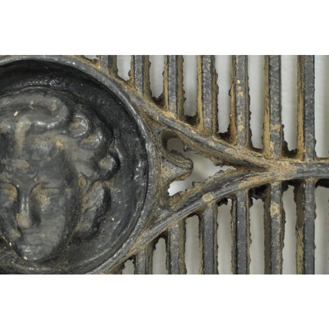 Mid 20th Century Hinged Figural Cast Iron Window Grate For Sale - Image 4 of 12
